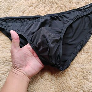 Black Silky Large Pouch Shorts