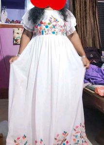 Embroidered White Maxi Dress