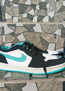 Air Jordan 1 Low White/Black-Island Green