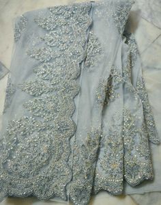 Silver Embellished Saree Net Work 🤑