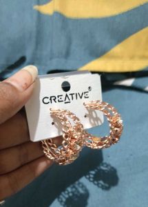 Creative Rose Gold Hoop Earrings