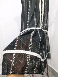Vintage Semi-sheer Lacy Bordered Dress