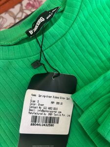 Green Ribbed Biker Set - Brand New