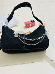 Denim Chain  Shoulder Bag