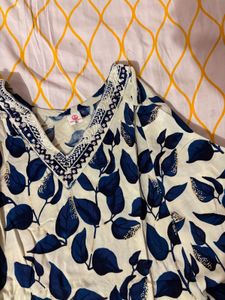 Blue Floral Print Kurta