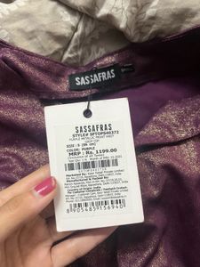 Purple metallic Front Knot Top