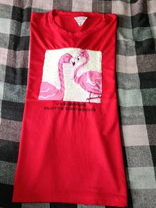 Red Flamingo Sequin T-Shirt
