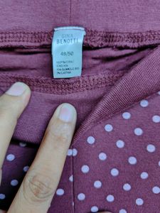 Maroon Polk Dot Jegging/ Yoga Pants
