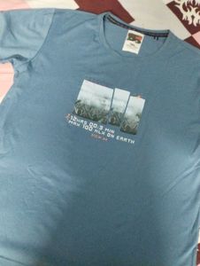 Saints Crew Graphic Print Tee - Blue