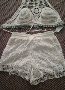 Crochet Top & Shorts Set