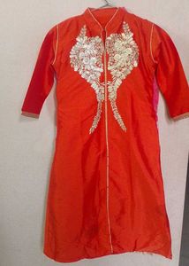 2 Silk And Zari  Kurti V Pretty Colour