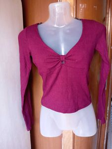 Burgundy Long Sleeve Top