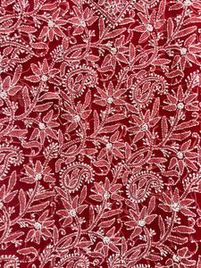 Red Chikankari Embroidered Kurta