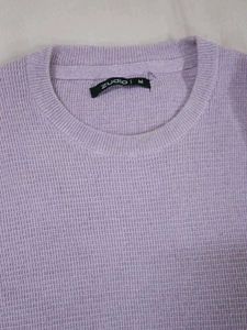 Lavender Knit Pullover Sweatshirt