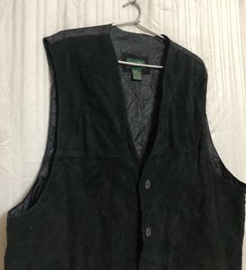 Saddlebred Black Leather Waistcoat