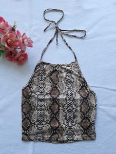 Shein : Stylish Snake Print Halter Top
