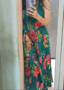 Sale !!Floral Green Kurta Set