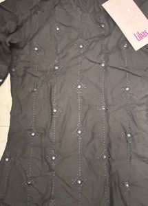 LIBAS Black Emblished Kurta