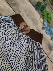 Short Pleated Floral Design Skirt