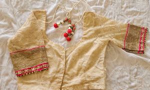 Gold Embellished Sari Blouse