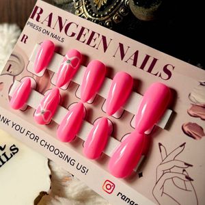 Pink Press On Nails