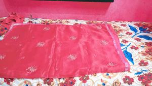 Elegant Pink Floral Embroidered Dupatta