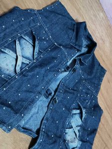 Denim Vest with Embellishments