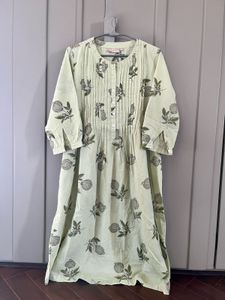 Floral Print Westside Dress/kurta In Mint Green