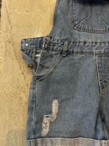 Denim Overall Dungaree Shorts
