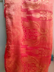 Pink Banarasi Saree With Rich Pallu