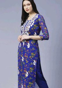 Georgette chikankari embroidered kurta 💕