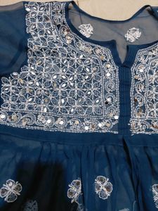 Embroidered Blue Top