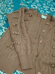 Brown Knit Cardigan