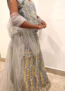 Elegant Lehenga Choli Set 🤍✨ Pretty Mirror Work😍