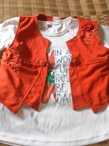 Cute Girl&#39;s Top &amp; Vest Set