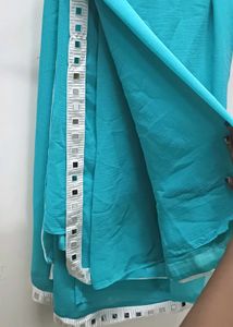 sky blue Saree with Silver white Border