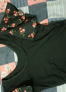 Black With Ruffle Hands Blouse