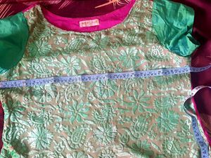 Green &amp; Pink Embellished Tunic