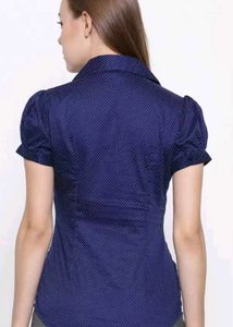 Park Avenue Woman Navy Regular Fit Printed Formal