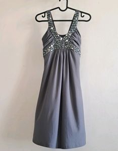 Embellished Party Dress (Grey)