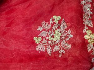 Red Embroidered Sari