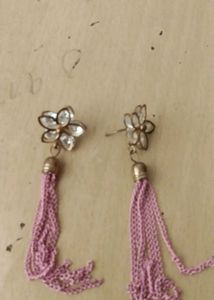 Flower &amp; Chain Tassel Earrings