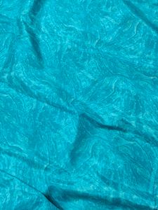 Teal Blue Abstract Fabric. 5 Meters
