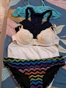Combo Of  Five  Imported Fabric Bra