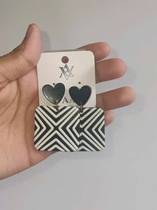 Geometric Heart Earrings