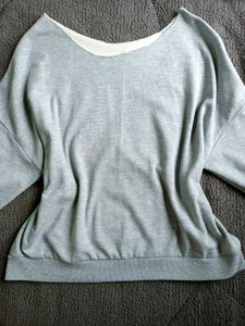 Light Grey Off Shoulder Sweatshirt