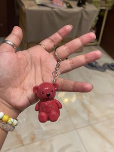 Korean Teddy Lipstick Keychain 🧸