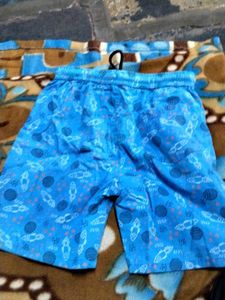 Boys Blue Printed Shorts