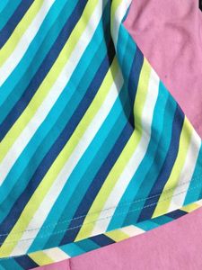 Mulit Coloured Sleeveless Top With Slant Strips