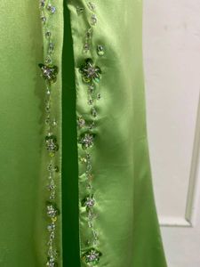 Elegant Green Slit Maxi Dress
